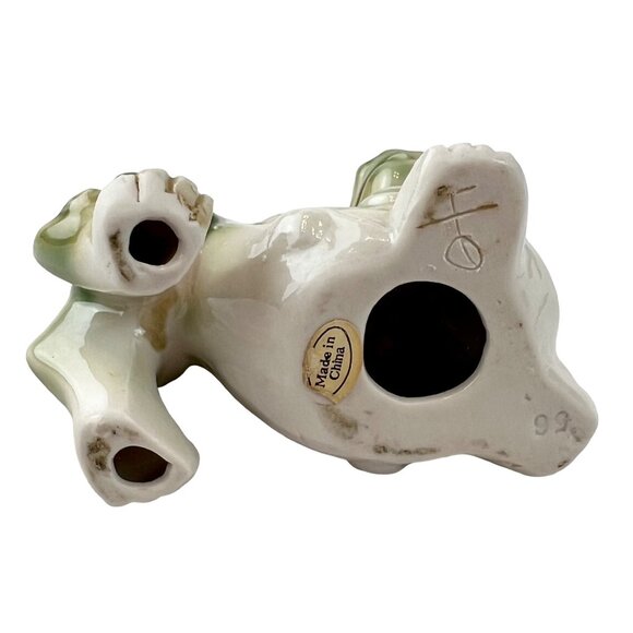 Vintage Ceramic Foo Dog Lion Shishi Figurine Green Blue & Cream Detailed EUC - Picture 6 of 10